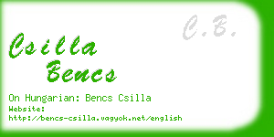 csilla bencs business card